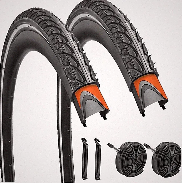 1 Pack or 2 Pack 700x35C Anti-Puncture Proof Layer Reflective Bike Tire with...