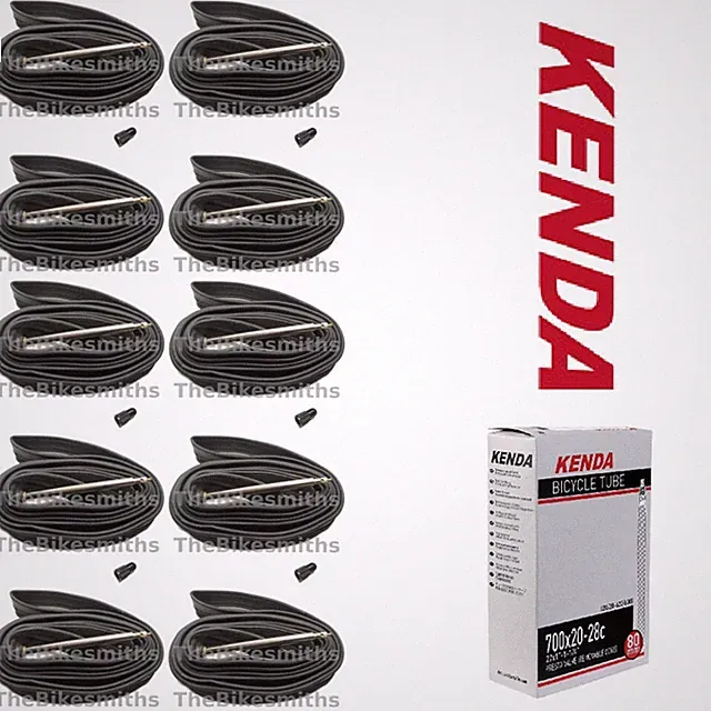 10-PAK Kenda 700c x 20-23/25/28 x 80mm Threaded Presta Long Valve Road Bike Tube