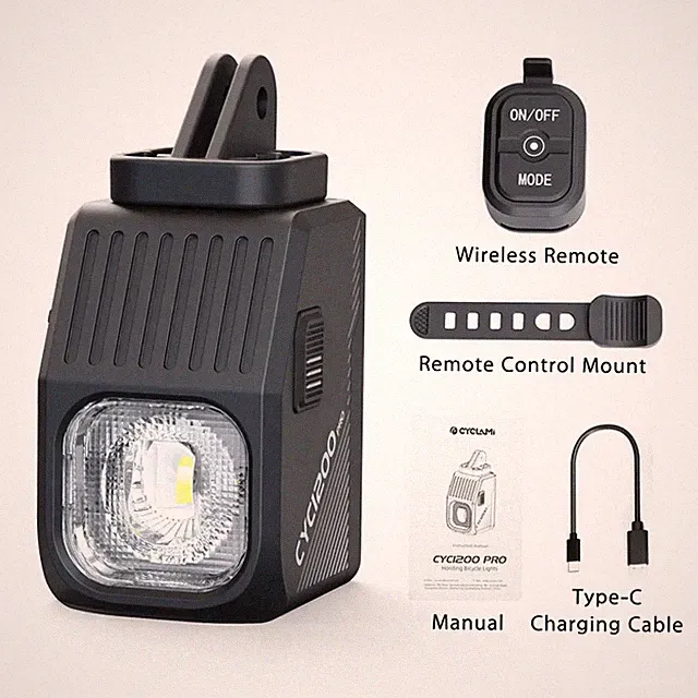 1200 Lumens Bicycle Headlight Wireless Control Suspension Mount Night Riding