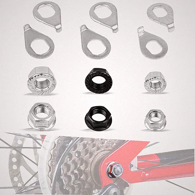 12PCS Bicycle Axle Nuts and Safety Washers, 3 Size M8 M9.5 M10 Bike Wheel Nut...