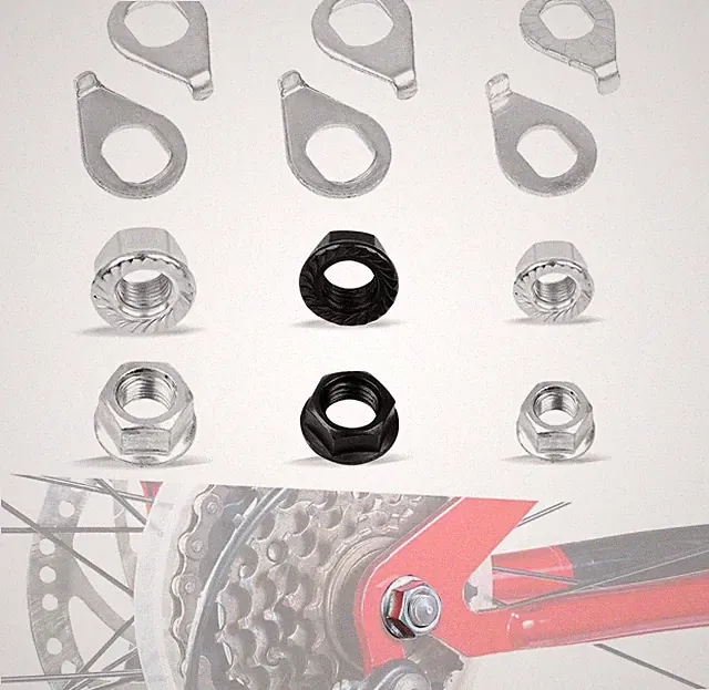 12PCS Bicycle Axle Nuts and Safety Washers, 3 Size M8 M9.5 M10 Bike Wheel Nuts