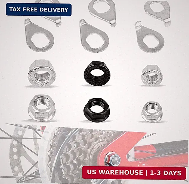 12PCS Bicycle Axle Nuts and Safety Washers, 3 Size M8 M9.5 M10 Bike Wheel Nuts K