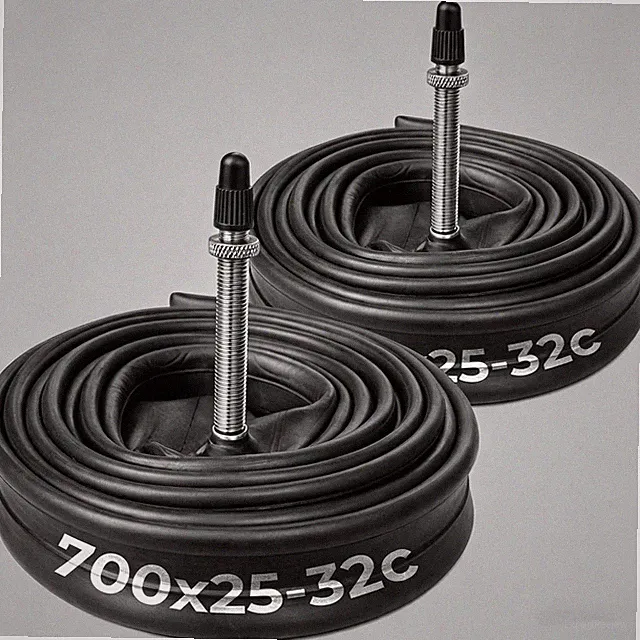 2 pack Black 28" Wide 700x25-32c Heavy Duty Bike Inner Tubes 48mm Schrader Valve