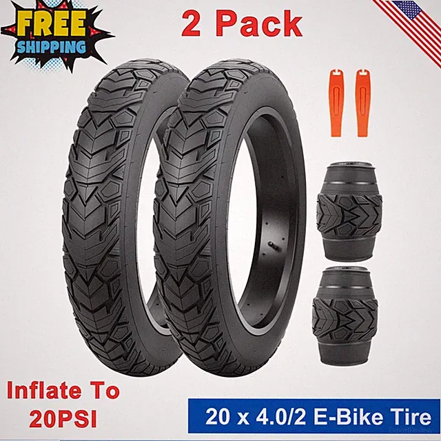 20 x 4.0 E-Bike Tire 2Pack Fat Tire High Performance Fat Wall Tire Folding