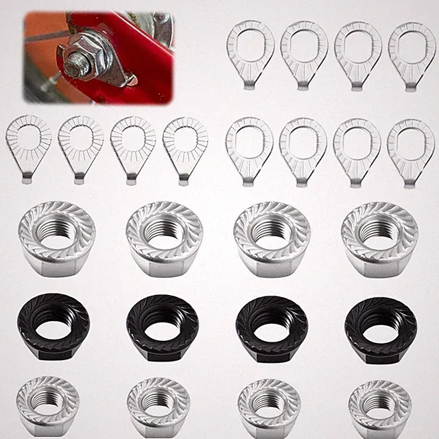 24PCS Bike Wheel Flanged Axle Nut Kit 12PCS Bike Nuts and 12PCS Safety Washer...