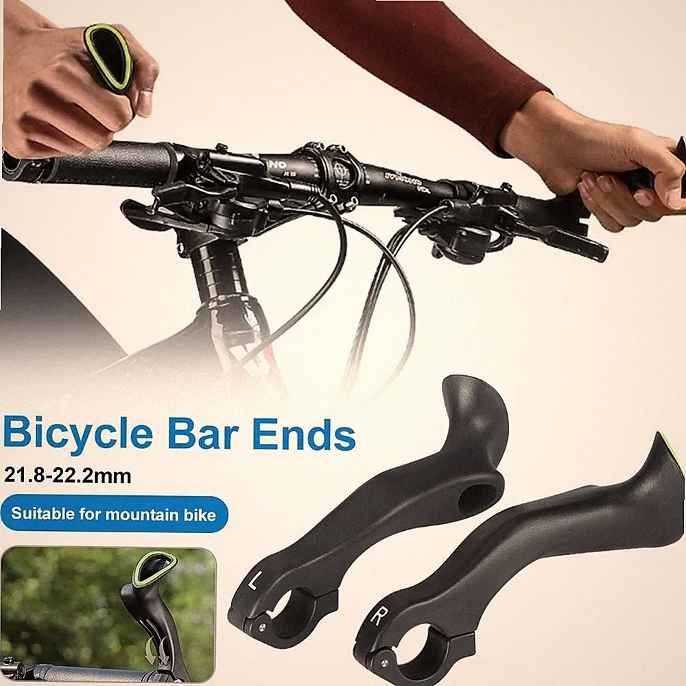 2PCS Bicycle Ergonomic Bar Ends Extender for 21.8-22.2mm Handlebars Bar End Grip