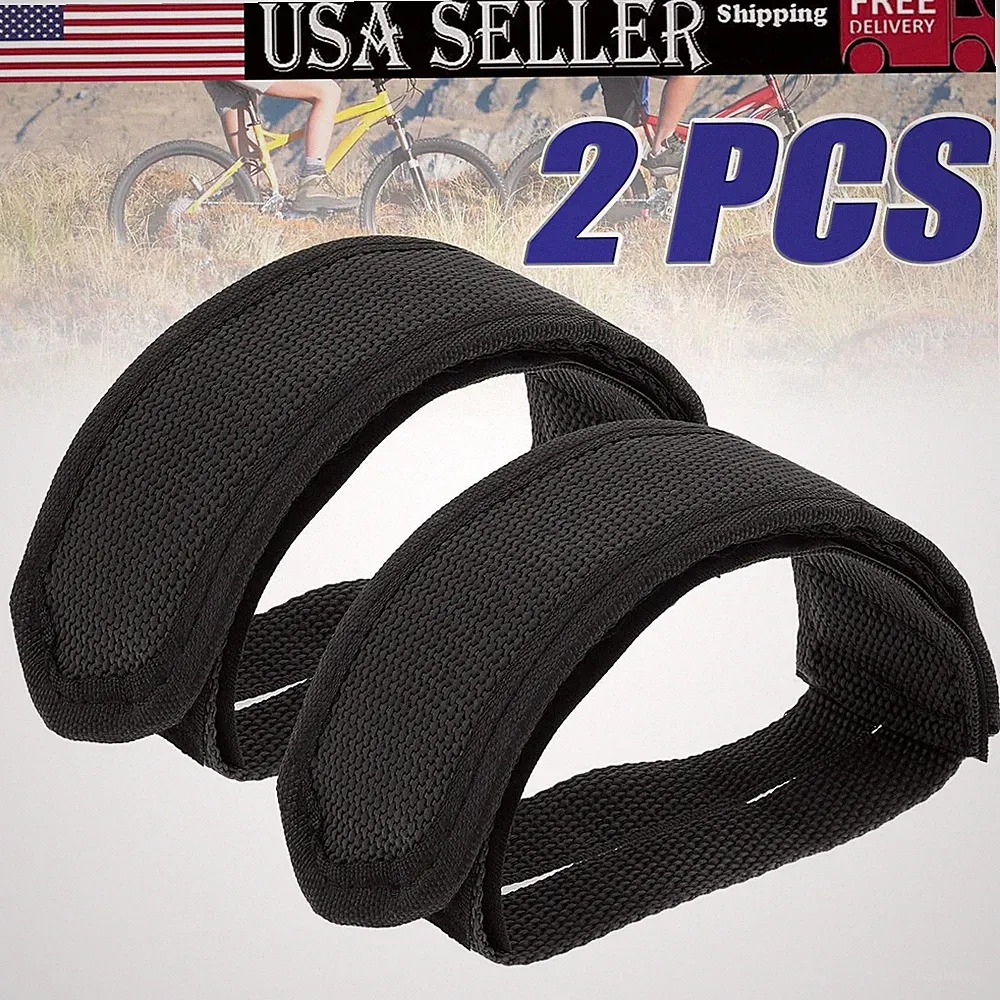 2pcs Bicycle Pedal Strap Adjustable Anti-slip Cycling Stirrups Bike Foot Holder