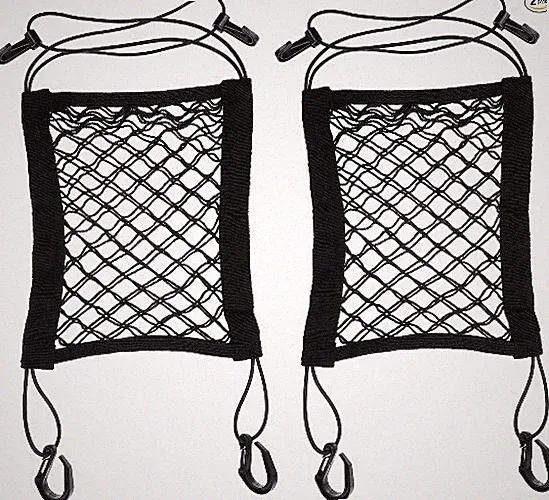 2PCS Motorcycle Cargo Net, Universal Elastic Small Cargo Net, Double Layer Stora