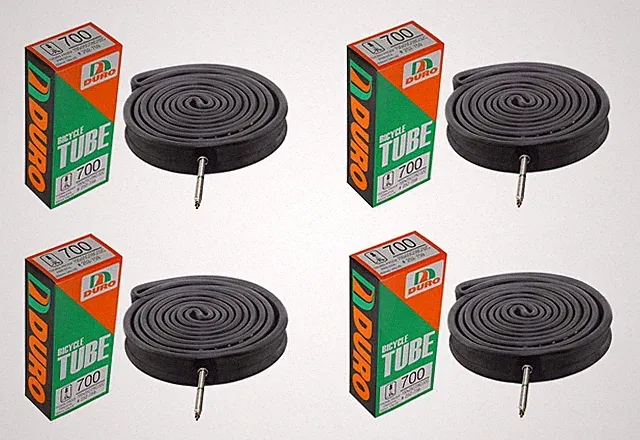 4 DURO Bicycle Inner Tubes 700 x 25c/32c 60mm Thorn Resistant Presta/Valve.