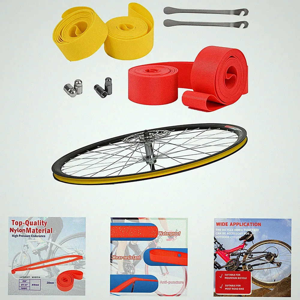 4 Pack Bicycle Rim Liner Strips Nylon 700C 29 Inch 26 27.5 24 20 Bike Tire Tape