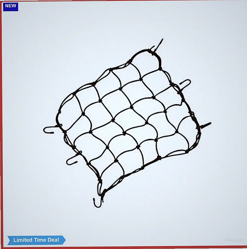 Bicycle Cargo Net 15.7 x 15.7 Inch Elastic Nylon Basket Net with Hooks for