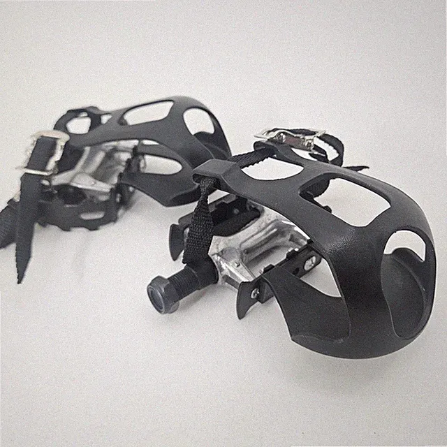 Bicycle Pedals with Toe Cages & Straps - Platform Design for Road MTB Hybrid