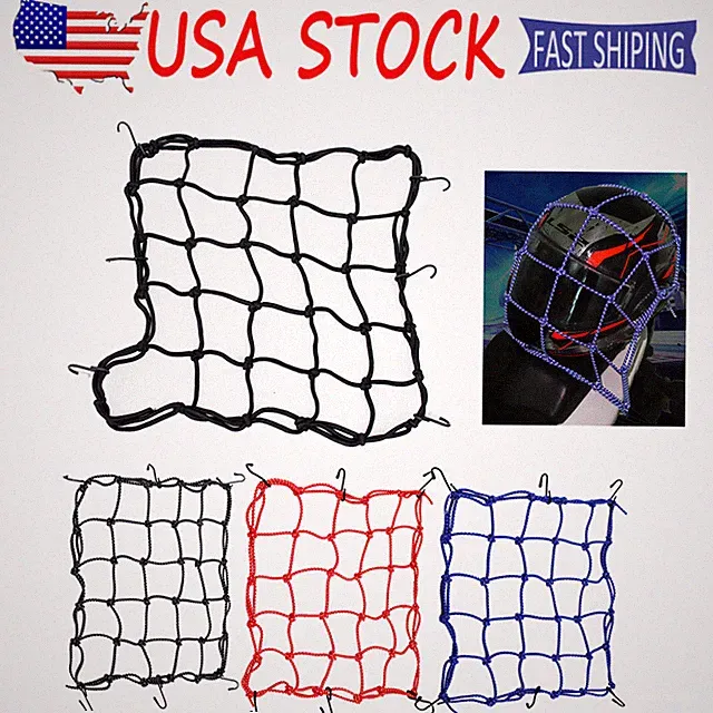 Bike Carrier Cargo Net 16" *16" Bicycle 6 Hooks Web Mesh Luggage Helmet Holder