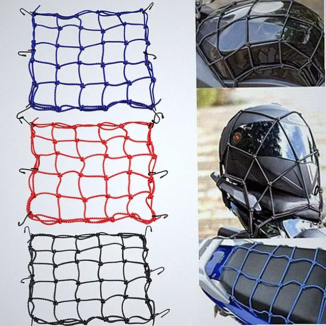 Bike Carrier Cargo Net 16" *16" Motorcycle 6 Hook Web Mesh Luggage Helmet Holder