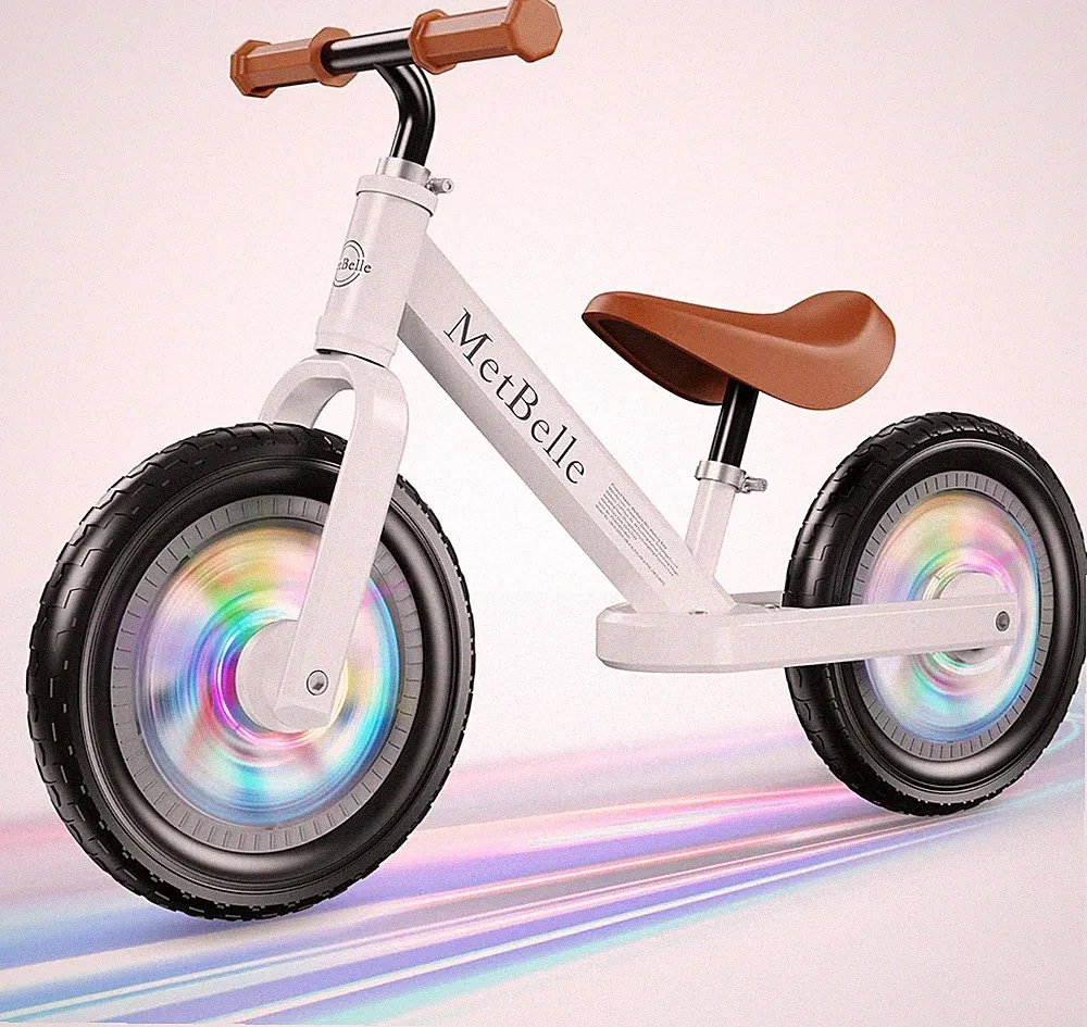Colorful Lighting Balance Bike,12" Toddler Balance Bike,Ultra Light Nylon Bike F