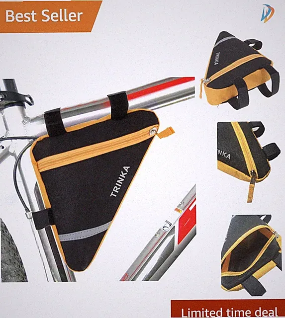 Compact Bike Frame Bag with 3 Strap Stability - Perfect for Road & MTB Cycling