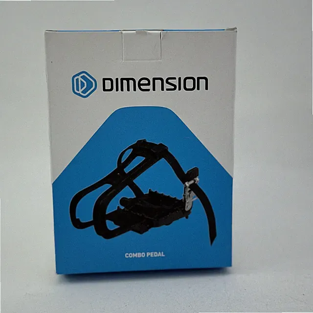 Dimension Sport Combo Pedals 9/16 In Black Toe Clips Straps Universal Bike A73