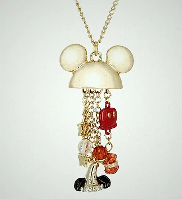 Disney Park Authentic Necklace Dots Dashes Mickey Mouse Ear Hat Sorcerer Glove