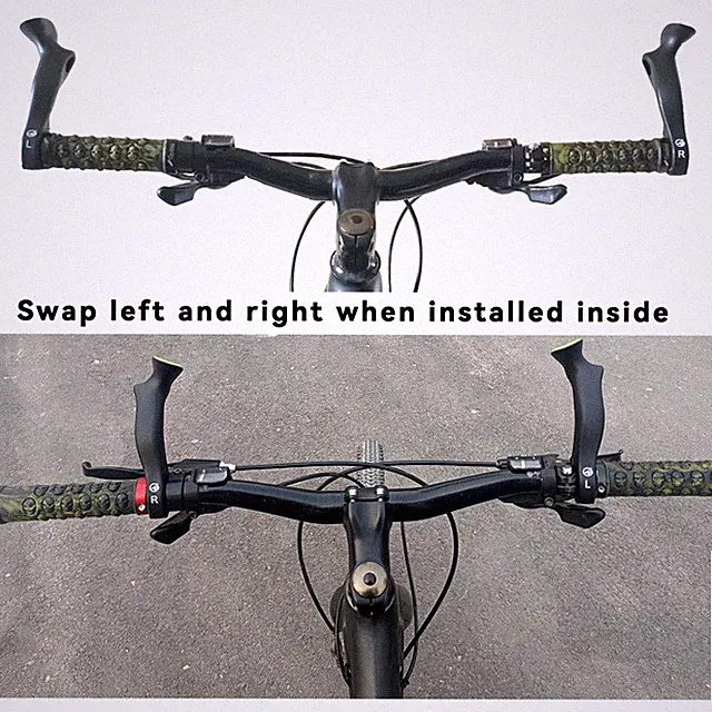 Ergonomic MTB Inner Bar Ends Mountain Bike Handlebar Ends Lightweight w/ Plugs