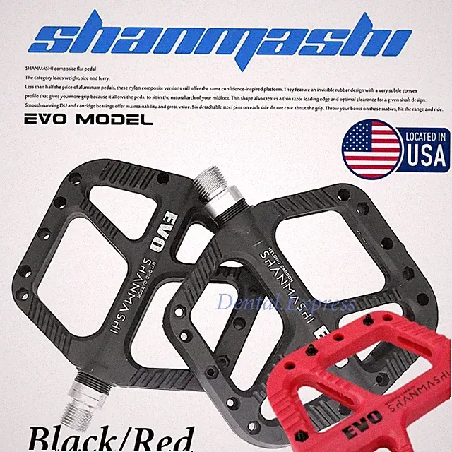 EVO Mountain Bike Pedal Nylon 9/16 Platform Flat Road BMX MTB Bicycle Pedals