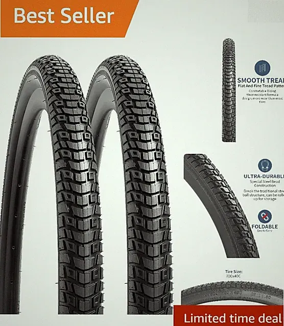 High-Performance 700x40C Bike Tires - Lightweight & Foldable for Easy Travel
