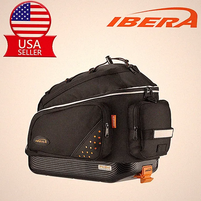 Ibera Bike Trunk Pannier Bag Rear Carrier Rack Clip-On Seat Bag Water-Resistant