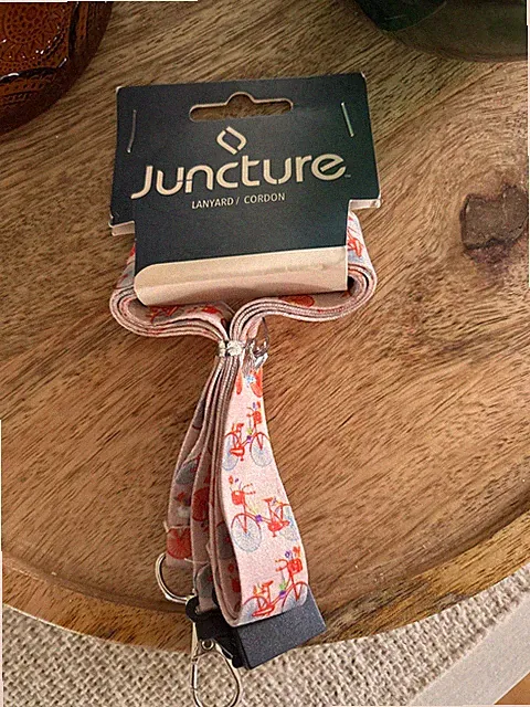 Juncture Lanyard Clip ID Card Badge Holder Bicycle Bike Basket w/ Flowers