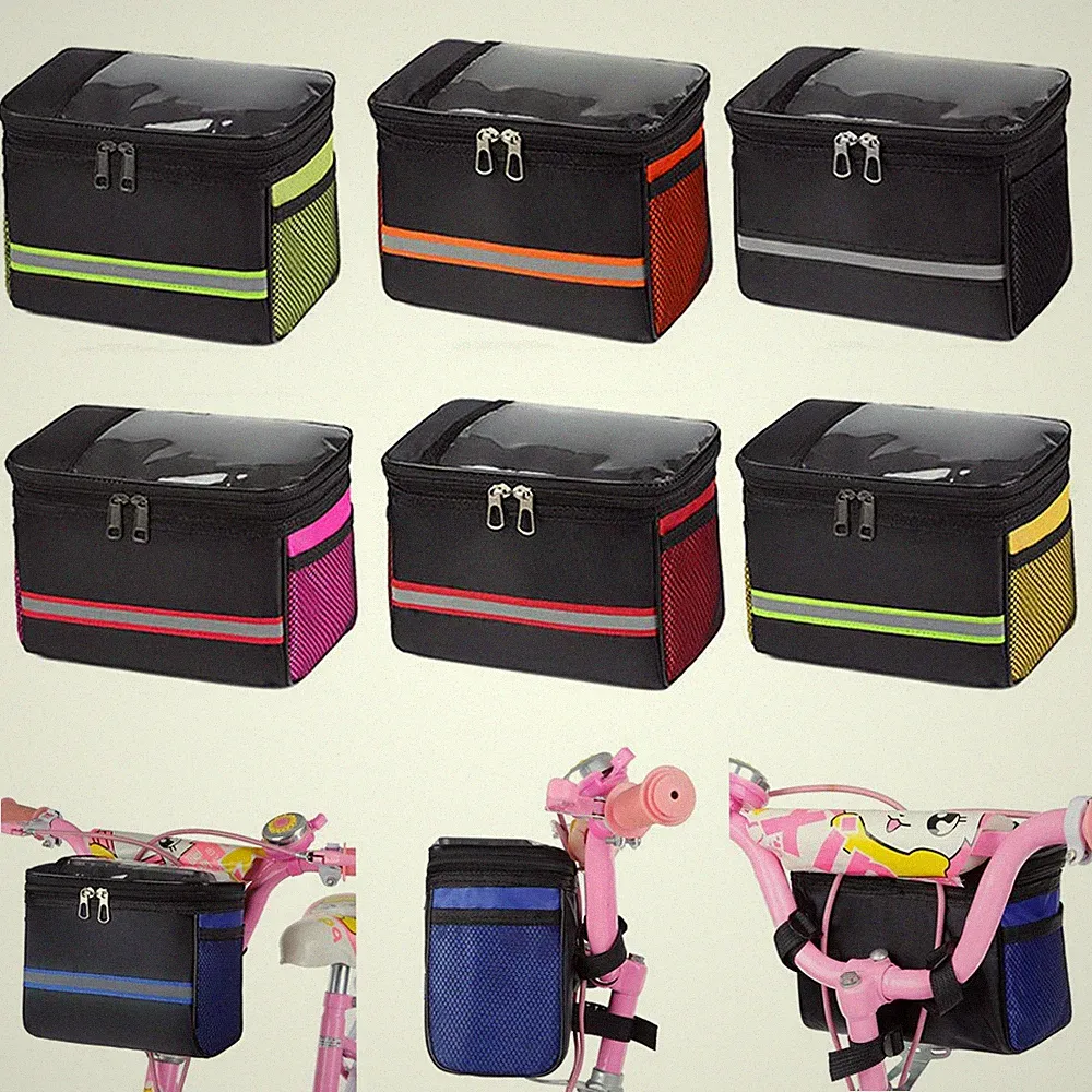 Kids Bicycle Handlebar Bag Waterproof Bike Basket Front Frame Scooter Basket Bag