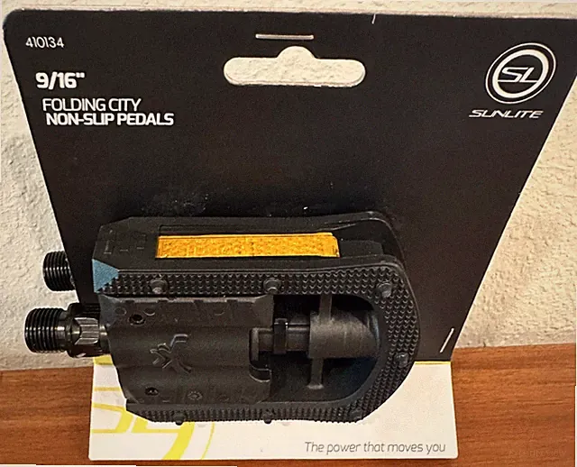 New Sunlite 9/16" Folding City Non-Slip Black Bike Pedals #410134