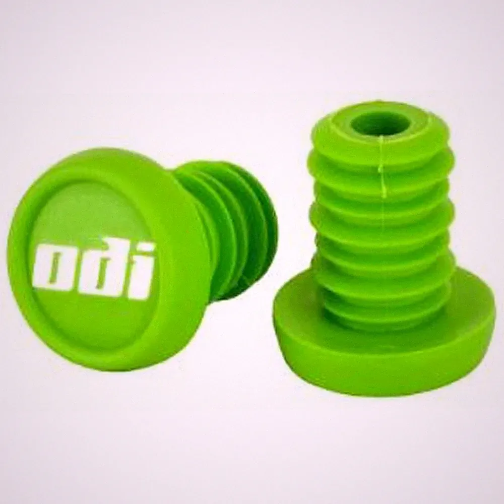 One PAIR ODI BMX bicycle nylon handlebar push-in bar ends plugs - Green
