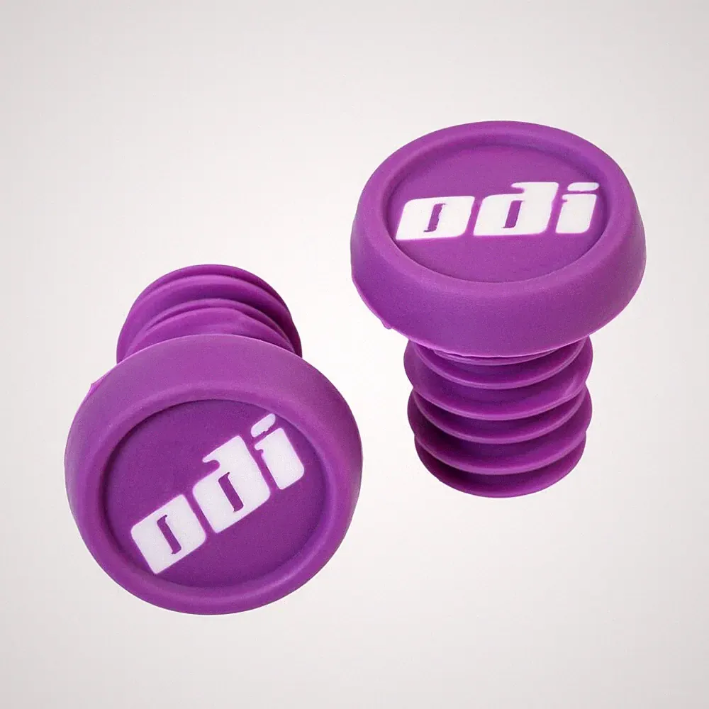 One PAIR ODI BMX bicycle nylon handlebar push-in bar ends plugs -Purple