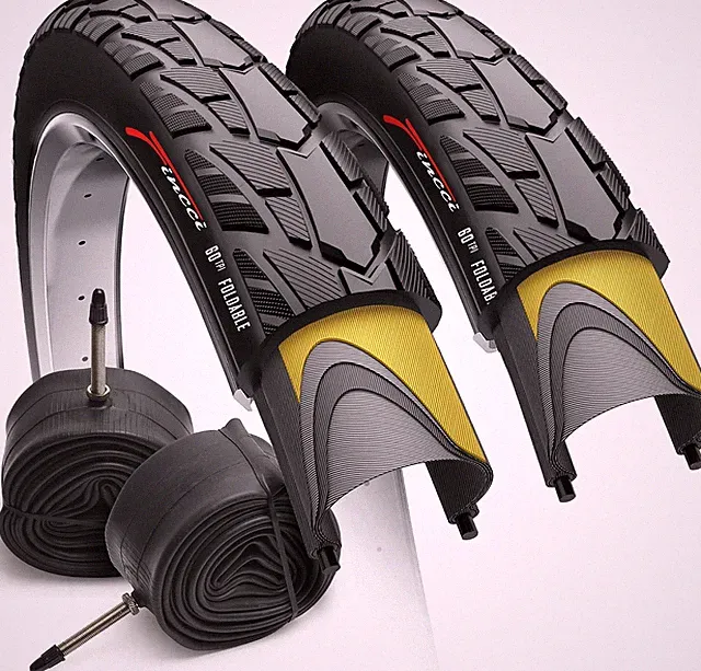 Pair 700X40C Bike Tires – Foldable 42-622 ETRTO with Presta-Schrader Inner Tube