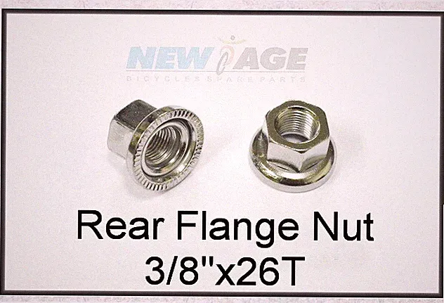 Pair Axle Nuts for Fixed Gear Hub Bicycle Wheel Rear 3/8"x26T, Rotatable Washer
