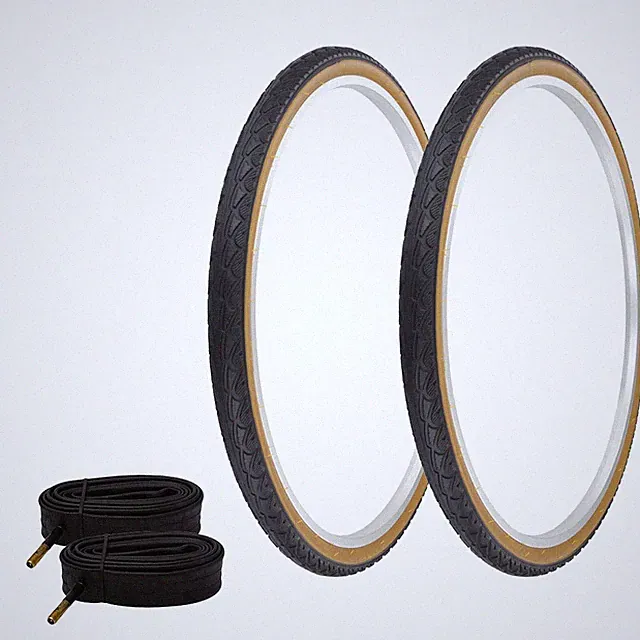PRO+ TIRES 700 x 40 Black/Gum W-2101 W/TUBES 48mm Schrader Valve