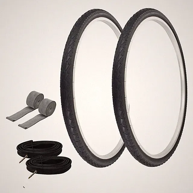 PRO+ TIRES 700 x 40 Black P-1134 W/ HEAVYDUTY TUBES, RIM STRIPS 60mm Presta Valv