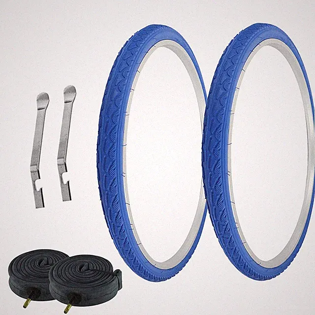 PRO+ TIRES 700 x 40 Blue P-1134 W/ HEAVYDUTY TUBES & TIRE LEVERS 48mm Schrader