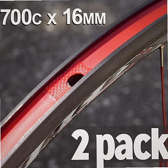 Red Bicycle Wheel Rim Strips - 700c x 16mm - 2 pack - Alternative to Rim Tape