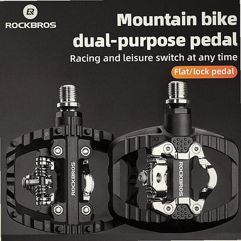 ROCKBROS Bicycle Lock Pedals Anti-slip Sealed Bearing Lock/Flat Pedals for SPD