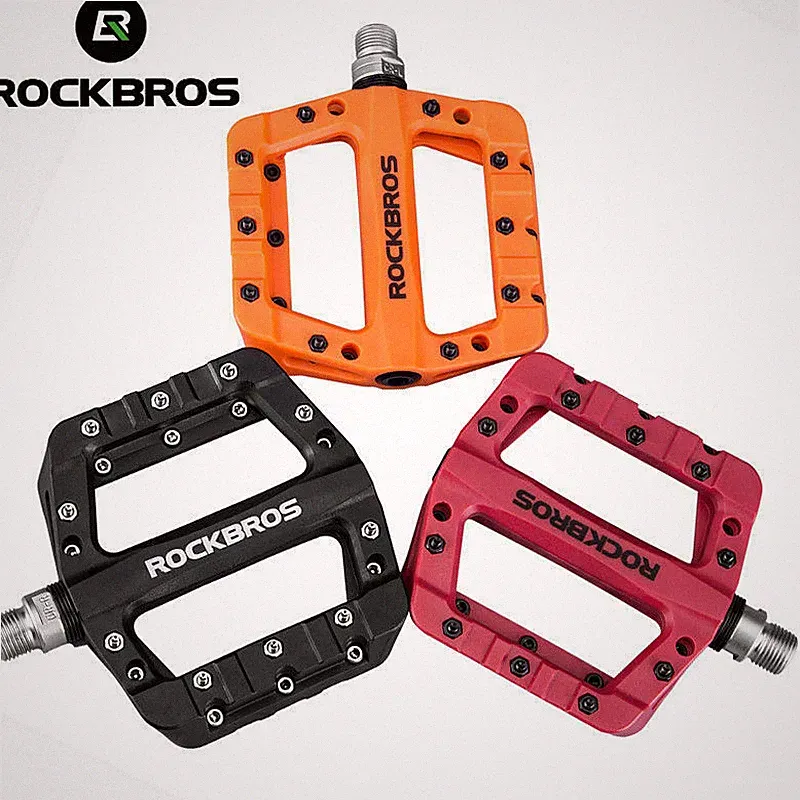 ROCKBROS Bike Nylon Pedals Flat Road BMX Mountain Bike DU Sealed Bearing Pedal