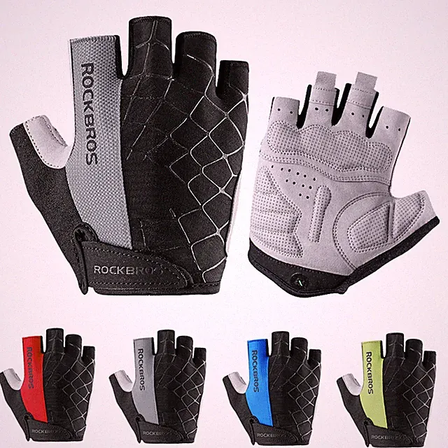 ROCKBROS Cycling Bike Gloves Half Finger Shockproof MTB Mountain Bicycle Gloves