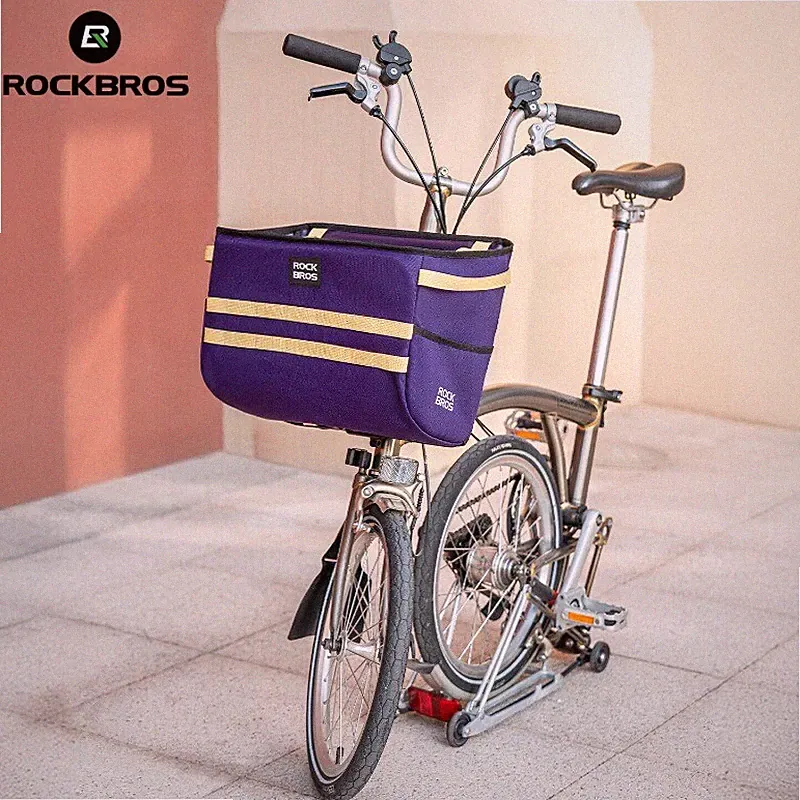 ROCKBROS Folding Bike Vegetable Basket Bag Bicycle Front Bag 16L Fit Brompton