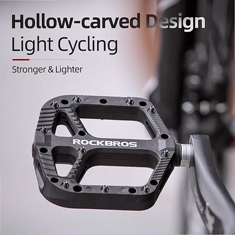 ROCKBROS Mountain Bike Pedals Nylon Composite Bearing 9/16" Bicycle Widen Pedal
