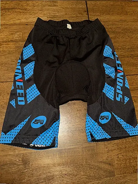 Sponeed Cycling Bike Shorts Adult Large Black Blue Padded Nylon Spandex Blend