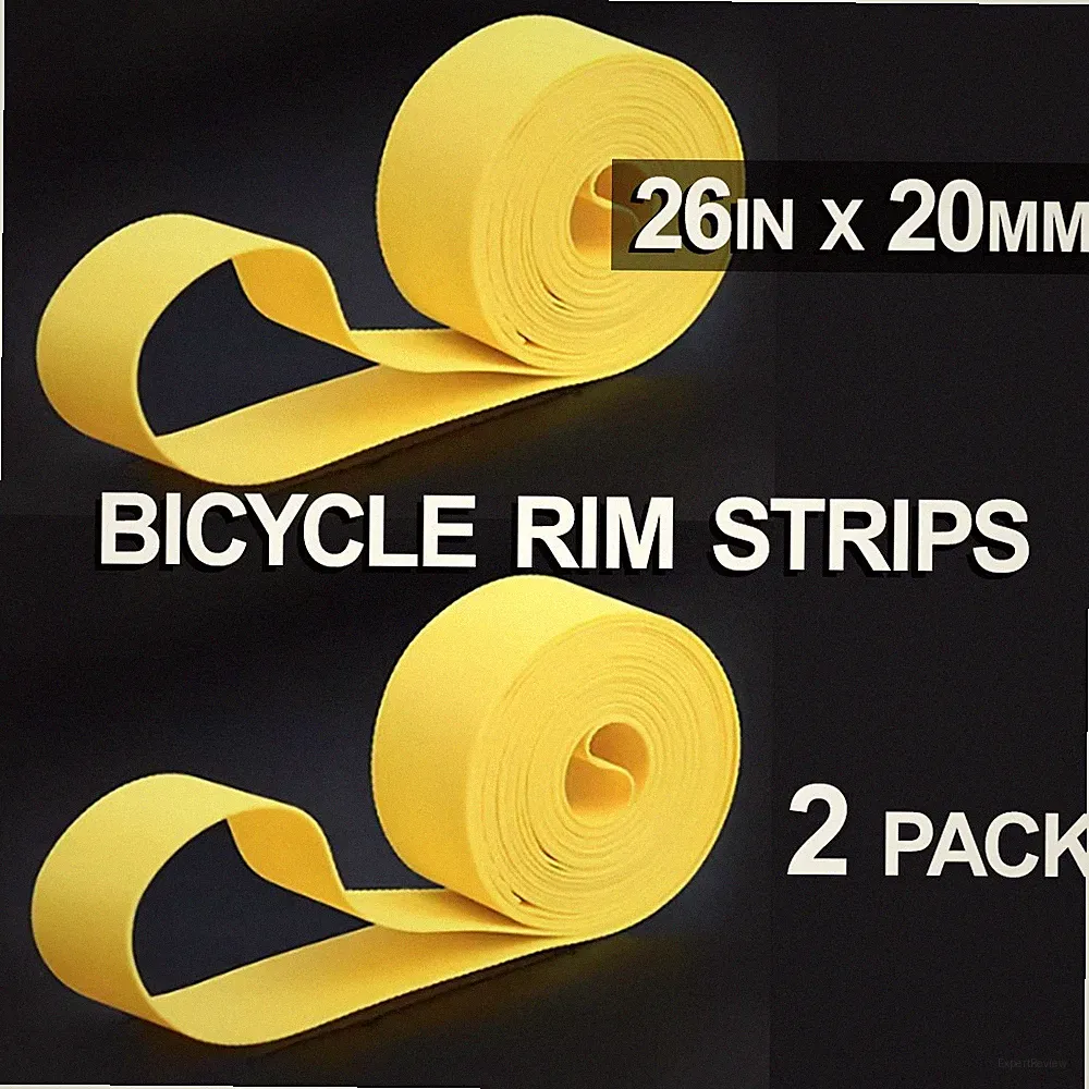 Yellow Bicycle Wheel Rim Strips - 26 in x 20mm - 2 pk - Alternative to Rim Tape