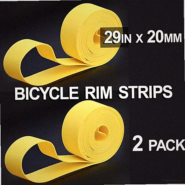 Yellow Bicycle Wheel Rim Strips - 29 in x 20mm - 2 pk - Alternative to Rim Tape